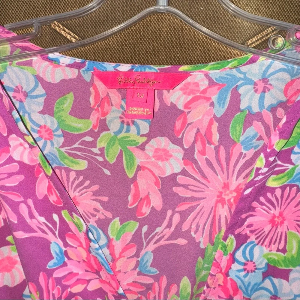Lilly Pulitzer Cristiana Stretch Dress Moms The Word Amethyst Size 12 - Picture 9 of 16